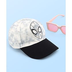 Pine Kids Marvel Cotton Woven Summer Cap With Spider-Man Graphics White - Diameter 16.5 cm