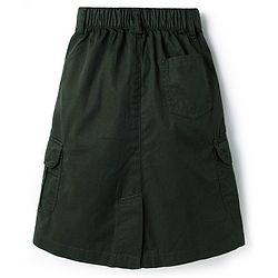 Pine Kids Cotton Woven Mid Calf Solid Skirt - Dark Olive Green