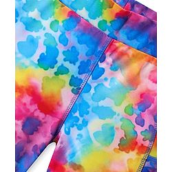 Pine Active Knit Knee Length Super Stretch Cycling Printed Shorts  - Light Blue & Pink