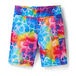 Pine Active Knit Knee Length Super Stretch Cycling Printed Shorts  - Light Blue & Pink