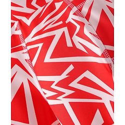 Pine Active Super Stretch Knee Length Cycling Shorts With Abstract Print - Red