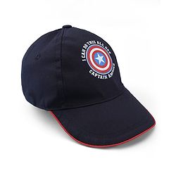 Pine Kids Marvel Cotton Woven Summer Cap with Avengers Graphics & Badge Detailing Navy Blue - Diameter 19 cm