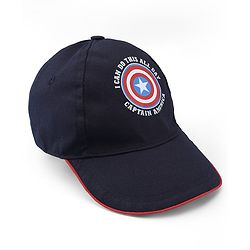 Pine Kids Marvel Cotton Woven Summer Cap with Avengers Graphics & Badge Detailing Navy Blue - Diameter 19 cm