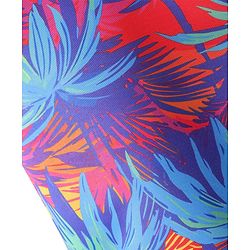 Pine Active Super Stretch Knee Length Cycling Shorts With Tropical Print - Blue