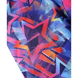Pine Active Super Stretch Knee Length Cycling Shorts With Star Print - Pink & Blue