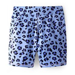 Pine Active Super Stretch Knee Length Cycling Shorts With Animal Print - Blue
