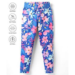 Pine Active Full Length Legging With Floral Print - Blue