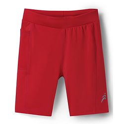 Pine Active Knit knee Length Super Stretch Solid Cycling Shorts - Red