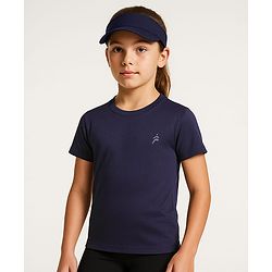 Pine Active Half Sleeves Solid Colour T-Shirt - Navy Blue