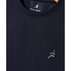 Pine Active Half Sleeves Solid Colour T-Shirt - Navy Blue