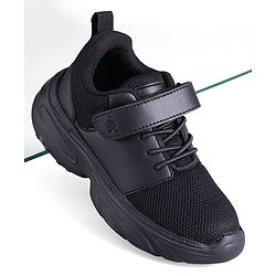 Pine Kids School Shoes with Velcro Closure - Black
