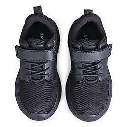Pine Kids School Shoes with Velcro Closure - Black