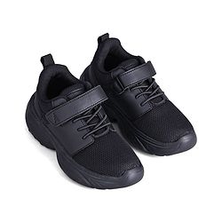 Pine Kids School Shoes with Velcro Closure - Black