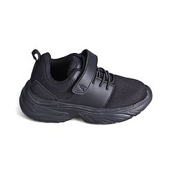 Pine Kids School Shoes with Velcro Closure - Black