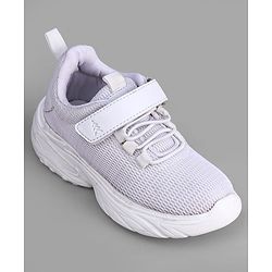 Pine Kids School Shoes with Velcro Closure - White