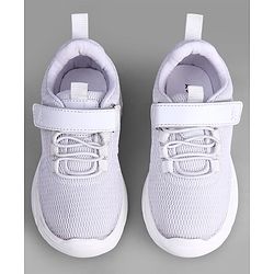 Pine Kids School Shoes with Velcro Closure - White