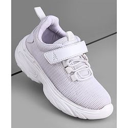 Pine Kids School Shoes with Velcro Closure - White