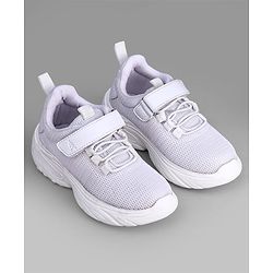 Pine Kids School Shoes with Velcro Closure - White