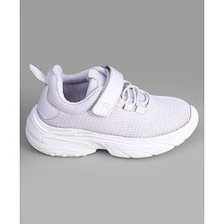 Pine Kids School Shoes with Velcro Closure - White