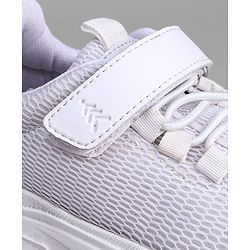 Pine Kids School Shoes with Velcro Closure - White