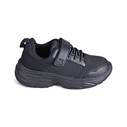 Pine Kids School Shoes with Velcro Closure - Black