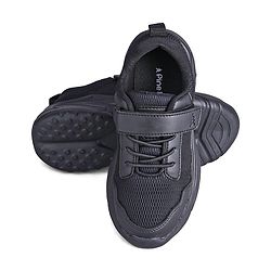 Pine Kids School Shoes with Velcro Closure - Black