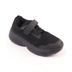 Pine Kids School Shoes with Velcro Closure - Black