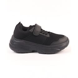 Pine Kids School Shoes with Velcro Closure - Black