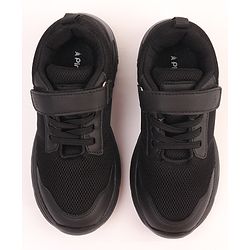Pine Kids School Shoes with Velcro Closure - Black