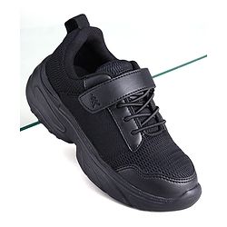 Pine Kids School Shoes with Velcro Closure - Black