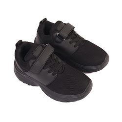 Pine Kids School Shoes with Velcro Closure - Black