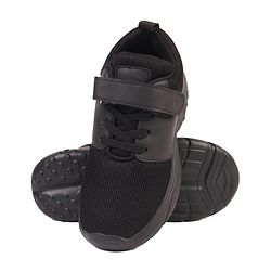 Pine Kids School Shoes with Velcro Closure - Black