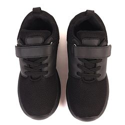Pine Kids School Shoes with Velcro Closure - Black