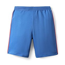 Pine Kids Marvel 100% Cotton Knee Length Shorts With Avengers Captain America Graphics & Tape Detailing - Blue