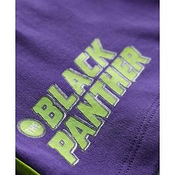 Pine Kids Marvel 100% Cotton Knee Length Shorts With Avengers Black Panther Graphics & Tape Detailing - Purple