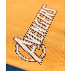 Pine Kids Marvel 100% Cotton Knee Length Shorts With Avengers Graphics & Tape Detailing - Orange