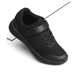 Pine Kids Velcro Closure School Shoes - Black
