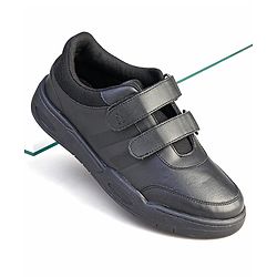 Pine Kids Velcro Closure School Shoes - Black