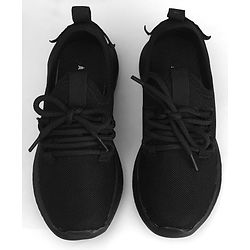 Pine Kids Lace Up School Shoes - Black