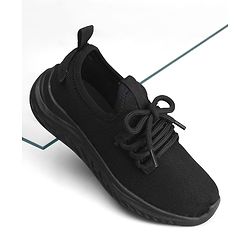 Pine Kids Lace Up School Shoes - Black