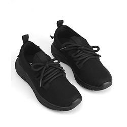 Pine Kids Lace Up School Shoes - Black