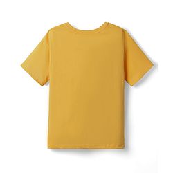 Pine Kids Cotton Knit Half Sleeves T-Shirt With California State Holiday Text Print - Yellow
