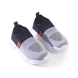 Pine Kids Slip On Knitted Sneakers - Grey & Black