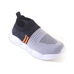 Pine Kids Slip On Knitted Sneakers - Grey & Black