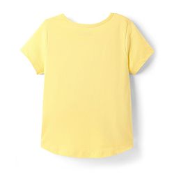 Pine Kids Cotton Knit Half Sleeves Capri Night Suit with Text Print - Yellow & Pink