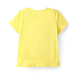 Pine Kids Cotton Knit Half Sleeves Capri Night Suit With Awesome & Star Print - Light Yellow