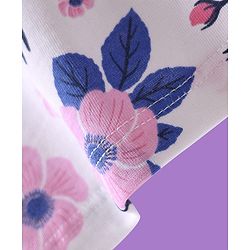Pine Kids Cotton Knit Half Sleeves  Capri Night Suit With Floral Print - White