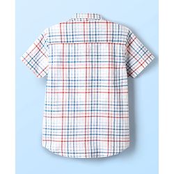 Pine Kids Cotton Woven Half Sleeves Checkered Shirt With T-Shirt - Multicolour