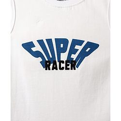 Pine Kids Cotton Woven Half Sleeves Checks Shirt With Sleeveless Text Printed T-Shirt - Light Blue White & Navy Blue