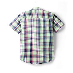 Pine Kids Cotton Woven Half Sleeves Checkered Shirt With T-Shirt - Light Green